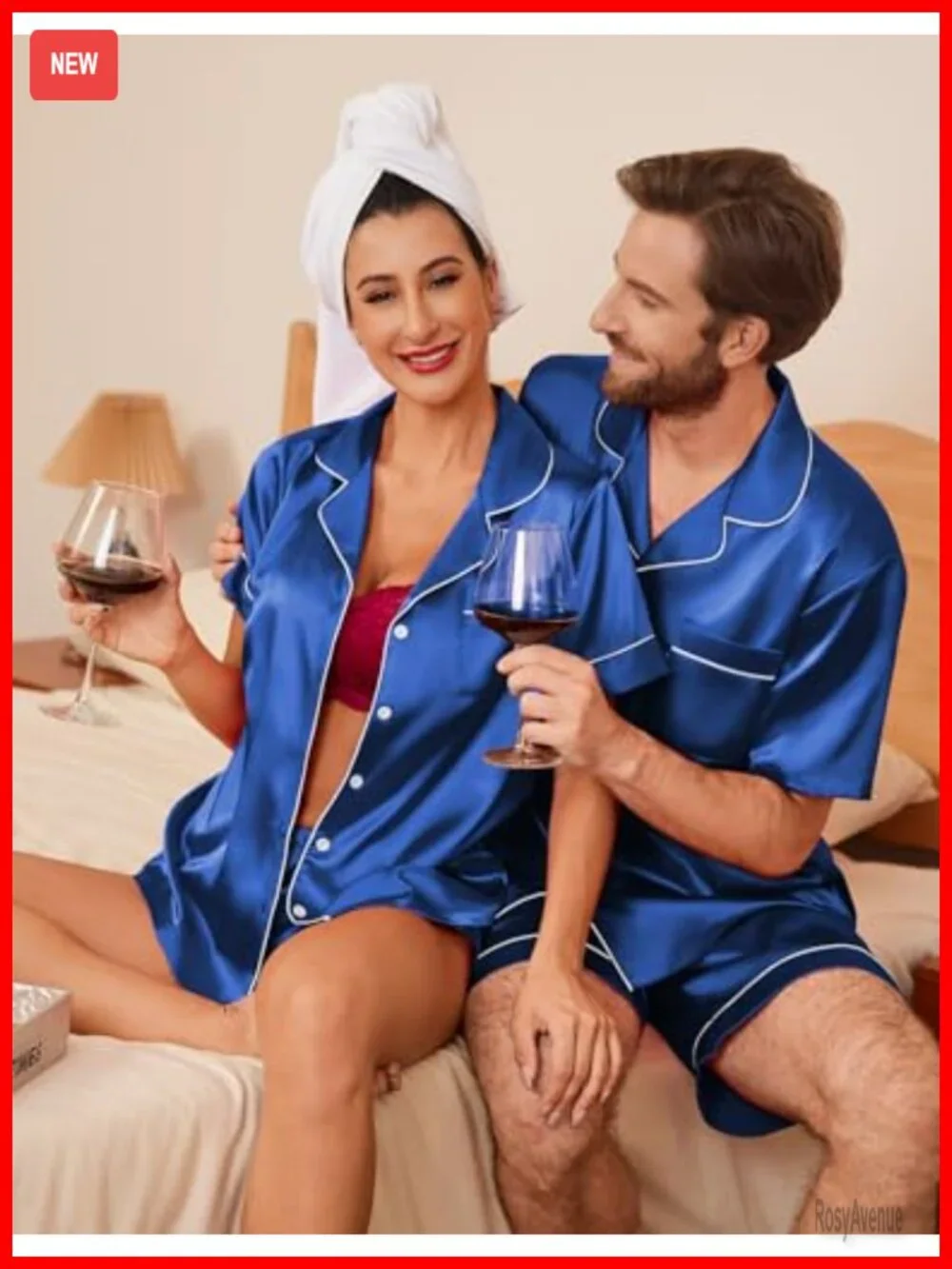 Silk Short Sleeve Button Down Pajama Set with Shorts - Soft Satin Loungewear